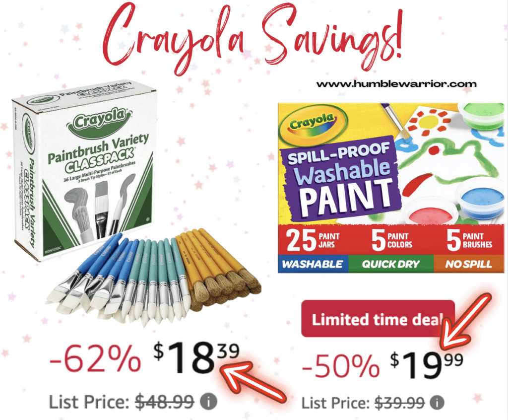 The Crayola Paintbrush Variety class pack and Paint Jar set!